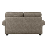 Gray Traditional Modern Solid Wood And Plywood Faux Leather Upholstered Tufted Loveseat - Ella Furniture