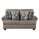 Gray Traditional Modern Solid Wood And Plywood Faux Leather Upholstered Tufted Loveseat - Ella Furniture
