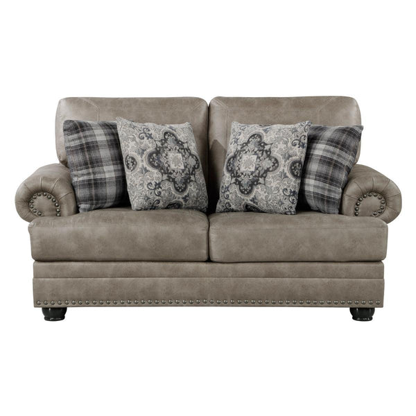 Gray Traditional Modern Solid Wood And Plywood Faux Leather Upholstered Tufted Loveseat - Ella Furniture