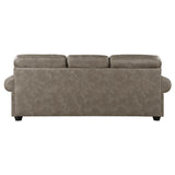 Franklin Gray Traditional Solid Wood And Plywood Polished Microfiber Upholstery Sofa - Ella Furniture