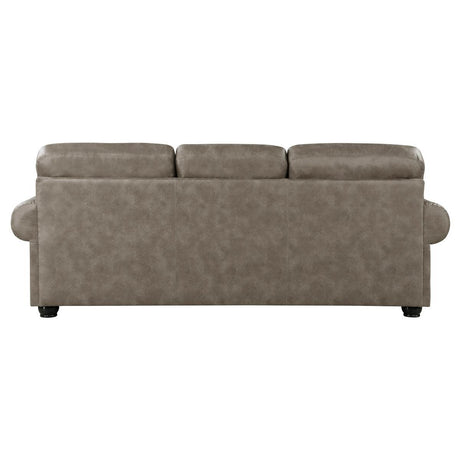 Franklin Gray Traditional Solid Wood And Plywood Polished Microfiber Upholstery Sofa - Ella Furniture