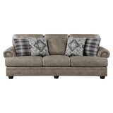 Franklin Gray Traditional Solid Wood And Plywood Polished Microfiber Upholstery Sofa - Ella Furniture
