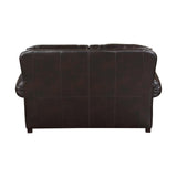 Milford Brown Modern Traditional Solid Wood And Plywood Faux Leather Upholstery Loveseat - Ella Furniture