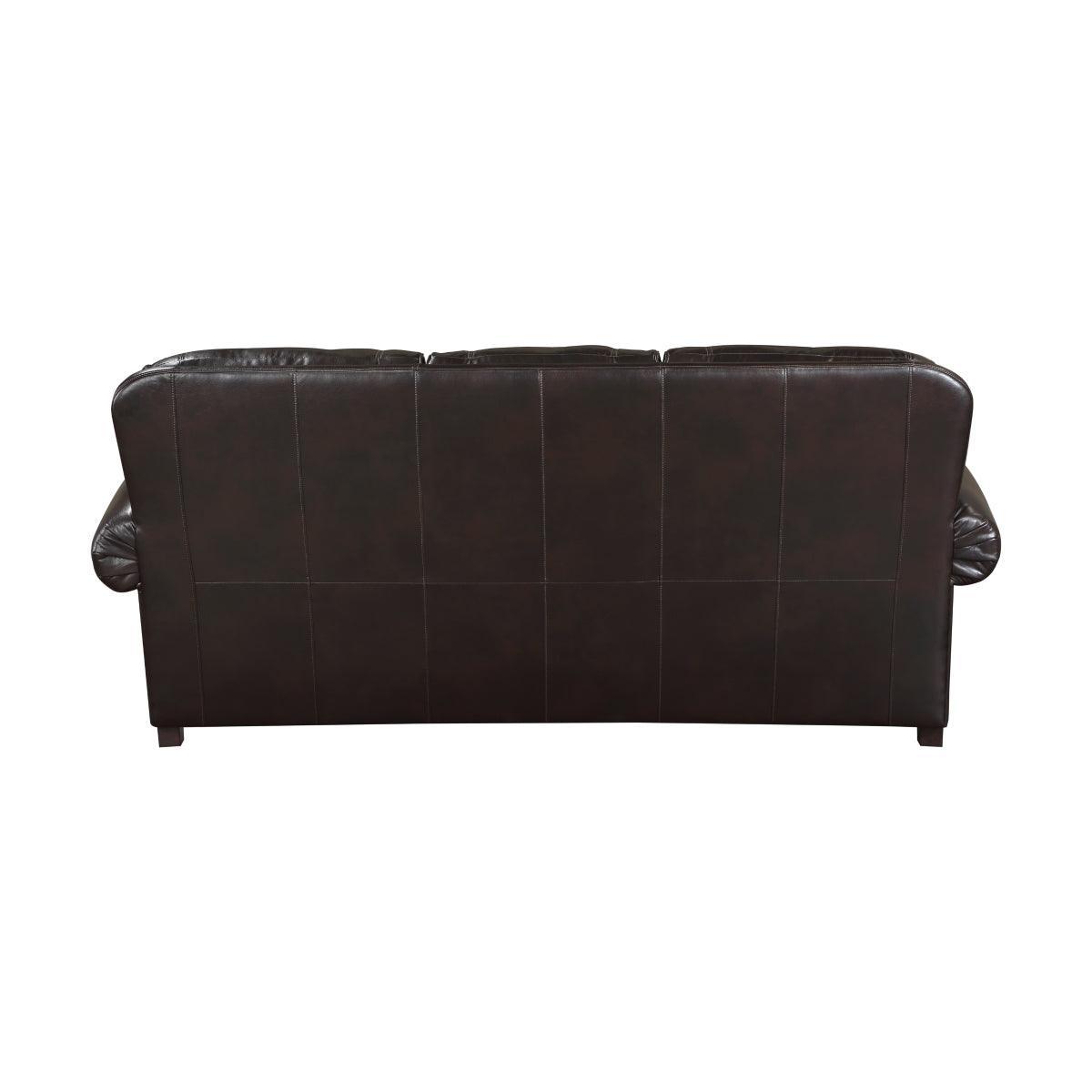 Milford Brown Modern Traditional Solid Wood And Plywood Faux Leather Upholstery Sofa - Ella Furniture