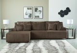 Top Tier Chocolate 3-Piece Sectional Sofa Chaise