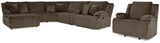Top Chocolate Tier 6-Piece Sectional with Recliner