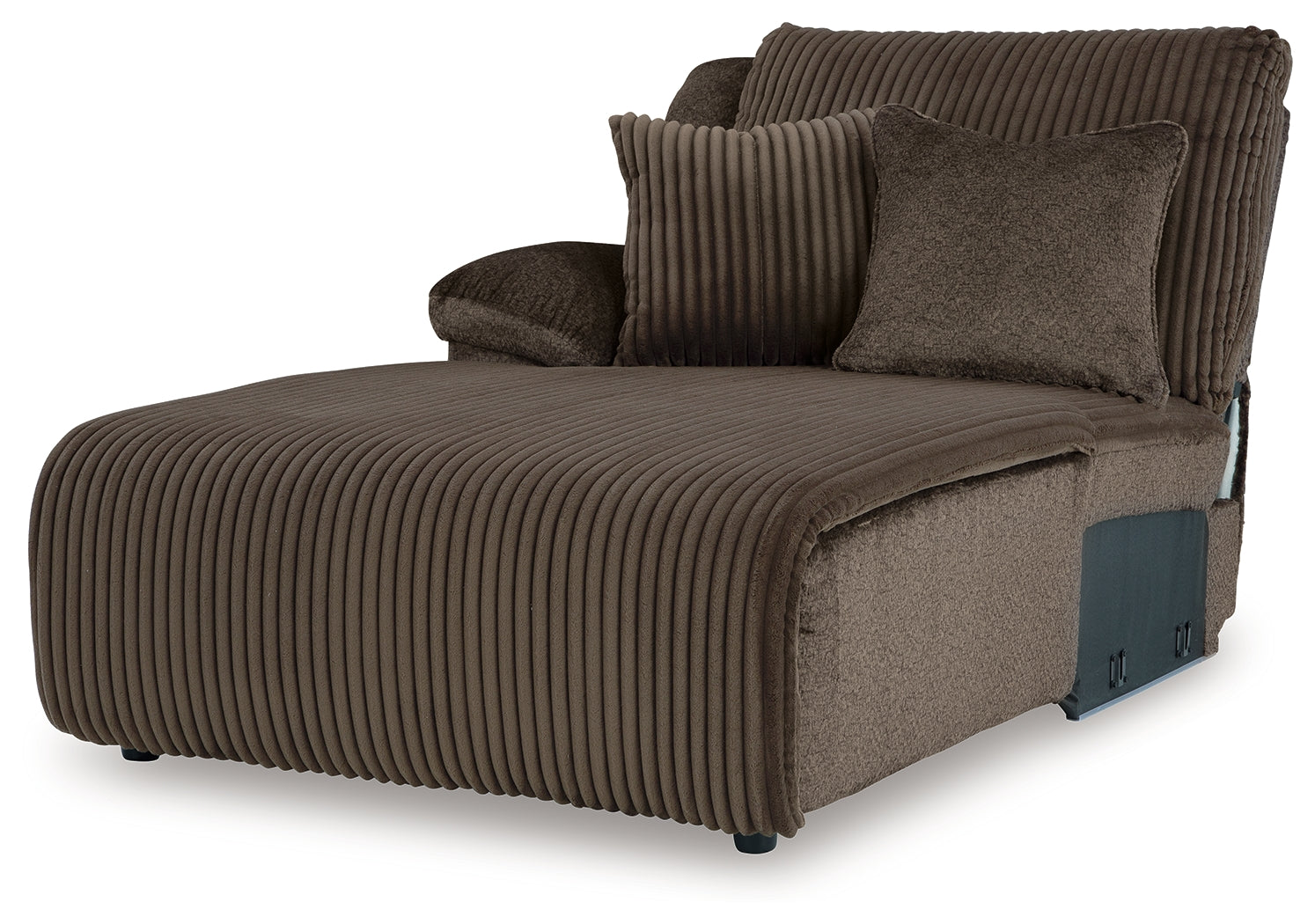 Top Tier Chocolate Velvet 4-Piece Reclining Sectional with Chaise