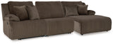 Top Tier Chocolate Velvet 3-Piece Sofa Chaise Sectional