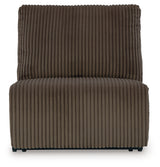 Top Tier Chocolate Velvet 3-Piece Reclining Sofa Chaise Sectional
