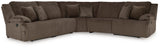 Top Chocolate Tier 5-Piece Sectional with Recliner