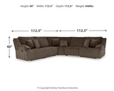 Top Chocolate Tier 5-Piece Sectional with Recliner