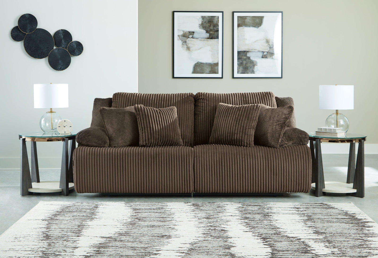 Top Tier Chocolate 2-Piece Sectional Loveseat