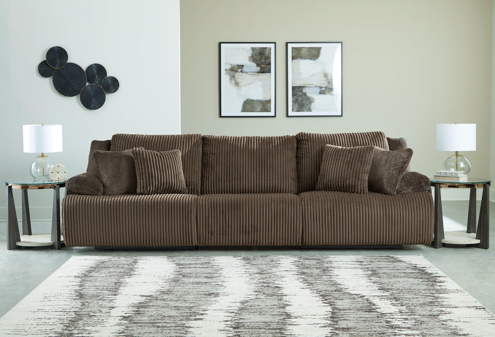 Top Tier Chocolate 3-Piece Sectional Sofa