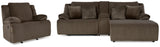 Top Chocolate Tier Sofa and Recliner
