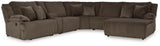 Top Chocolate Tier 6-Piece Sectional with Recliner