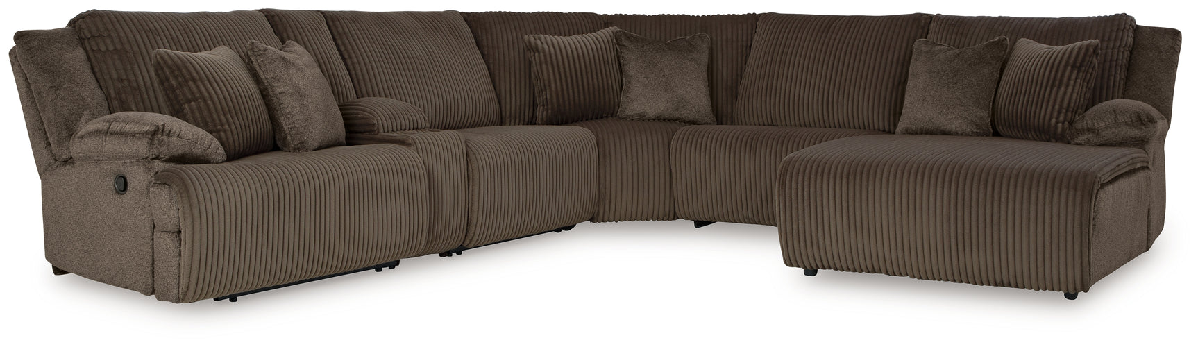 Top Chocolate Tier 6-Piece Sectional with Recliner