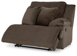 Top Tier Chocolate Velvet 4-Piece Reclining Sectional with Chaise