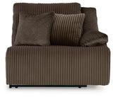 Top Tier Chocolate Velvet 3-Piece Reclining Sofa Chaise Sectional