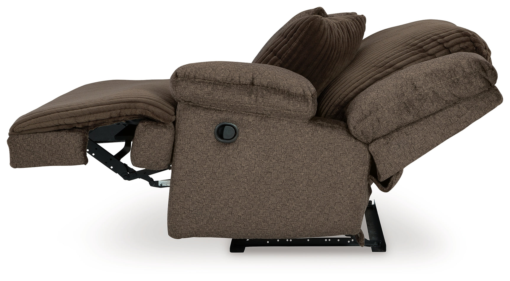 Top Tier Chocolate Velvet 4-Piece Reclining Sectional with Chaise