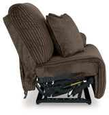 Top Tier Chocolate Velvet 3-Piece Reclining Sofa Chaise Sectional