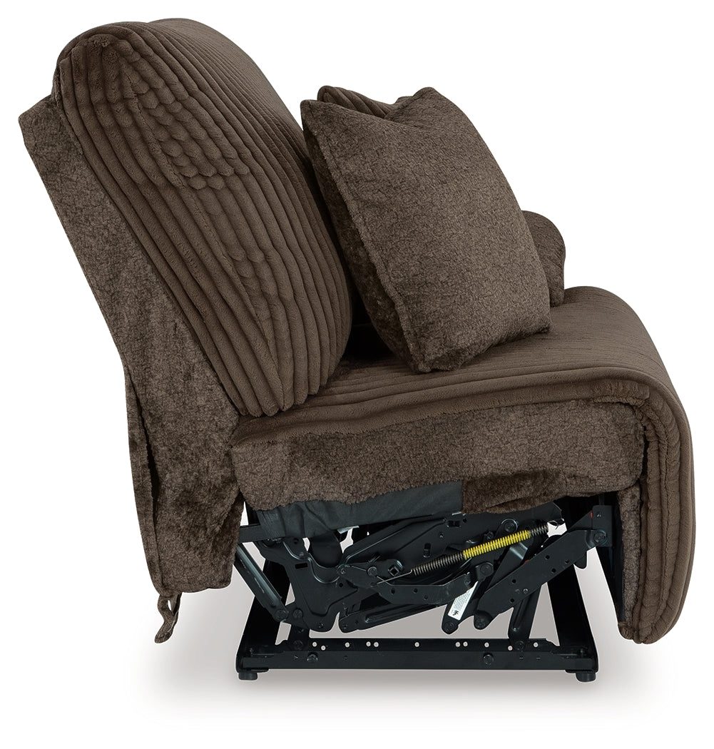 Top Tier Chocolate Velvet 4-Piece Reclining Sectional with Chaise