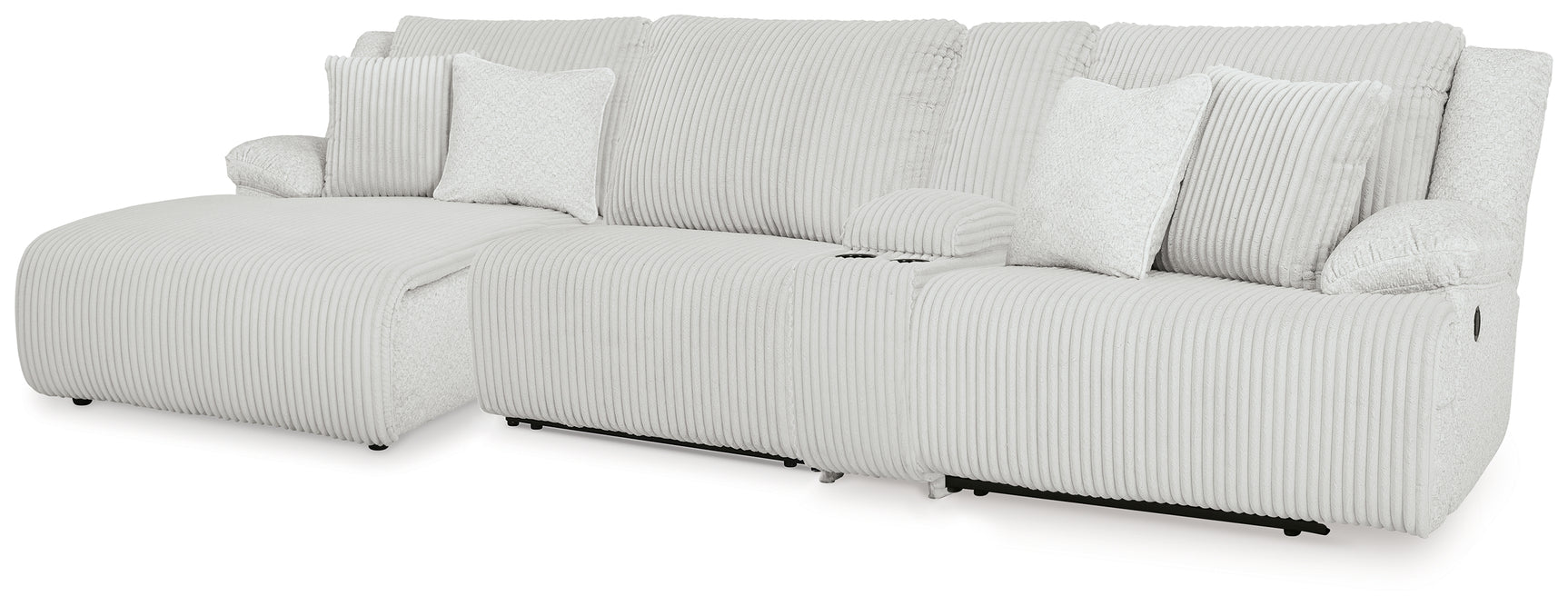 Top Tier Alloy Velvet 4-Piece Reclining Sectional with Chaise