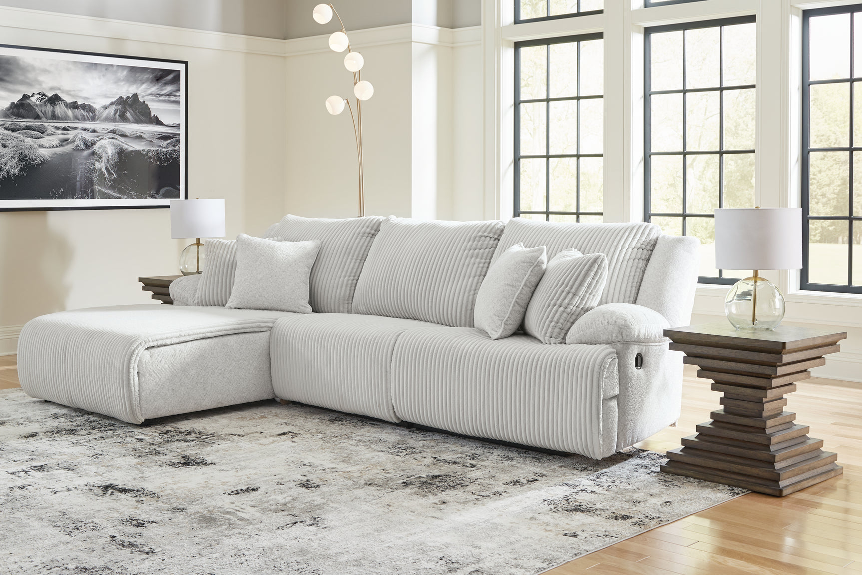 Top Tier Alloy 3-Piece Sectional Sofa Chaise