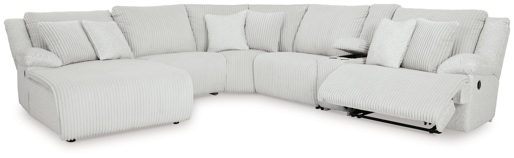 Top Tier Alloy Velvet 6-Piece Reclining Sectional with Chaise