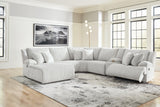 Top Tier Alloy Velvet 6-Piece Reclining Sectional with Chaise