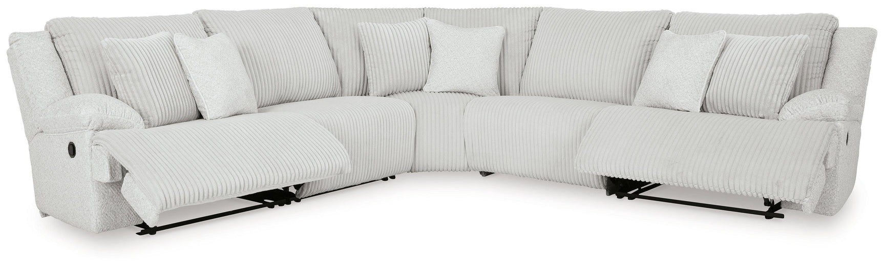 Top Tier Alloy Velvet 5-Piece Reclining Sectional