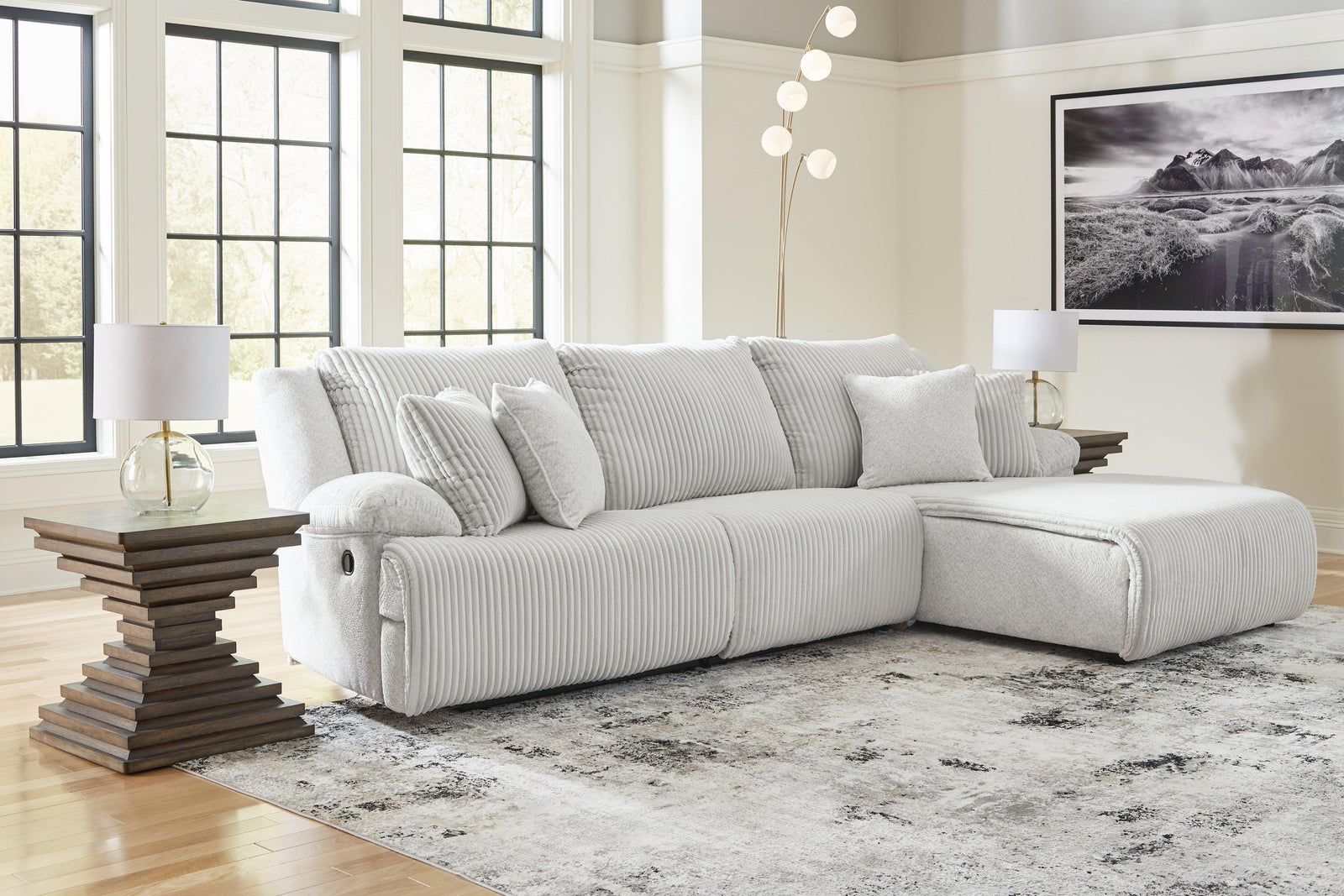 Top Tier Alloy 3-Piece Sectional Sofa Chaise