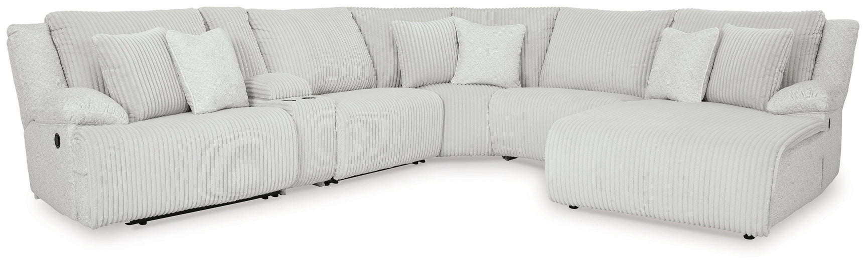 Top Tier Alloy Velvet 6-Piece Reclining Sectional with Chaise