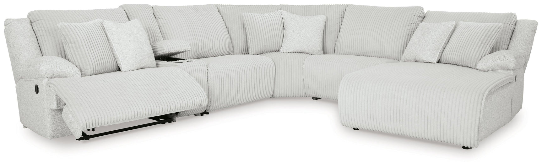 Top Tier Alloy Velvet 6-Piece Reclining Sectional with Chaise