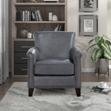 Braintree Burnish Gray Leather Accent Chair