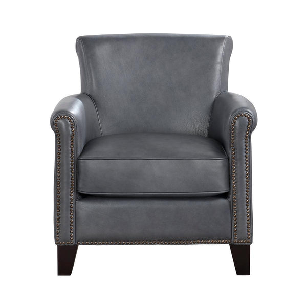 Braintree Burnish Gray Leather Accent Chair