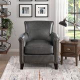 Braintree Gray Leather Accent Chair
