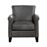 Braintree Gray Leather Accent Chair
