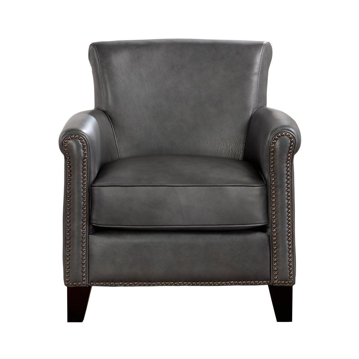 Braintree Gray Leather Accent Chair