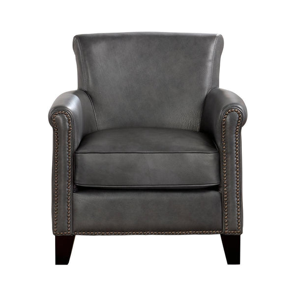 Braintree Gray Leather Accent Chair