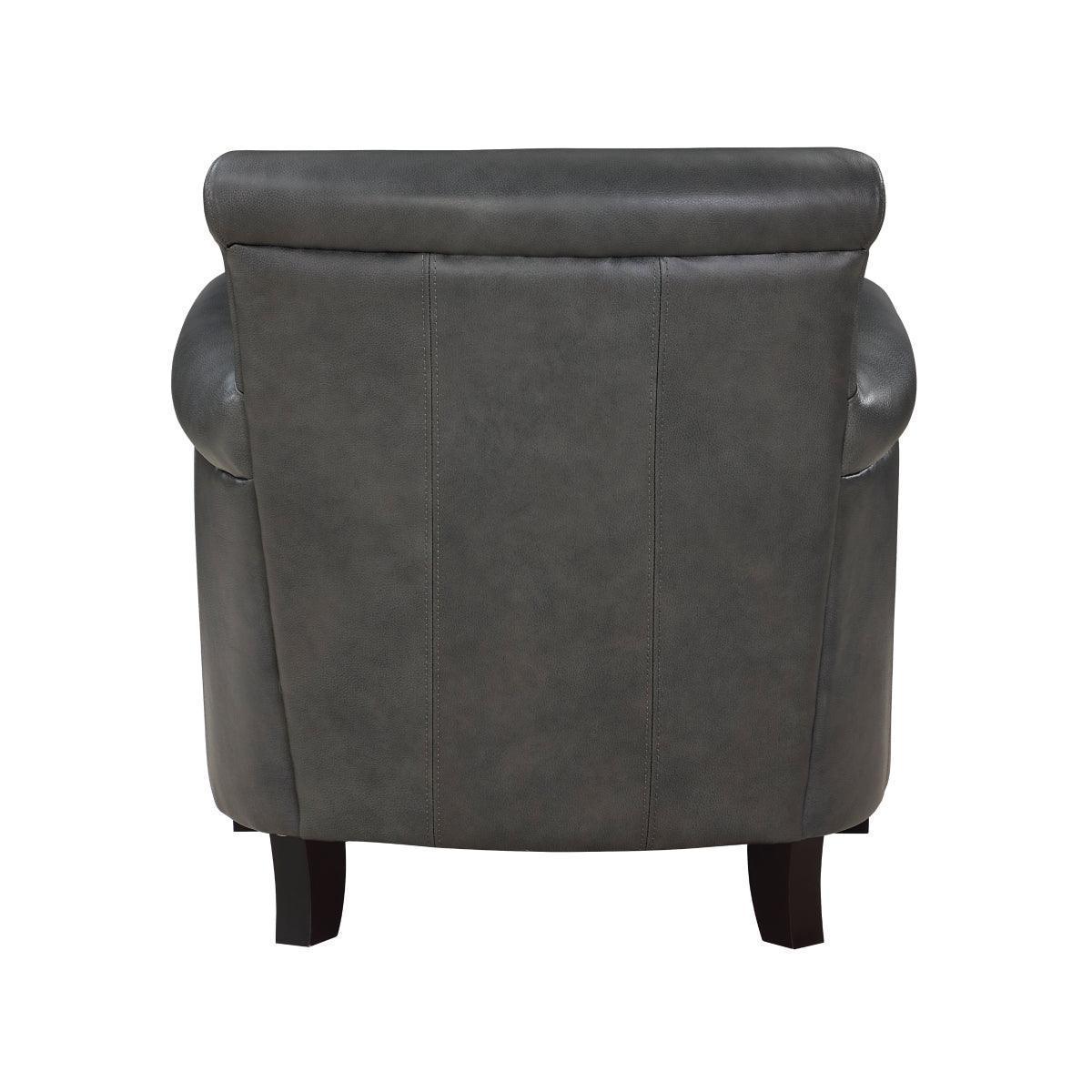 Braintree Gray Leather Accent Chair