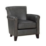 Braintree Gray Leather Accent Chair