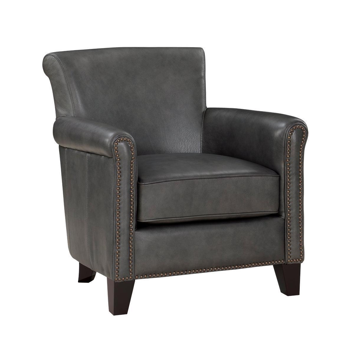 Braintree Gray Leather Accent Chair