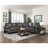 Wareham Dark Brown Leather Sectional