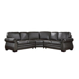 Wareham Dark Brown Leather Sectional