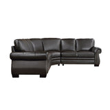Wareham Dark Brown Leather Sectional
