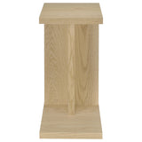 Clower Engineered Wood C-Shaped Sofa Side Table Light Oak