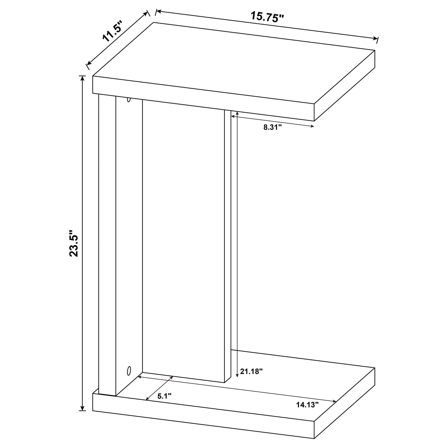 Clower Engineered Wood C-Shaped Sofa Side Table Mango