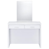 Bunbury Makeup Vanity Table Set Storage Mirror and Stool White