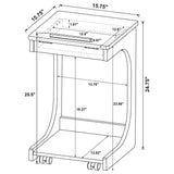 Ralston C-Shaped Lift-Top Sofa Side Table With Casters Light Oak