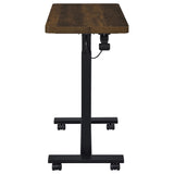 Westpark Pneumatic Adjustable C-Shape Side Table with Casters Dark Pine